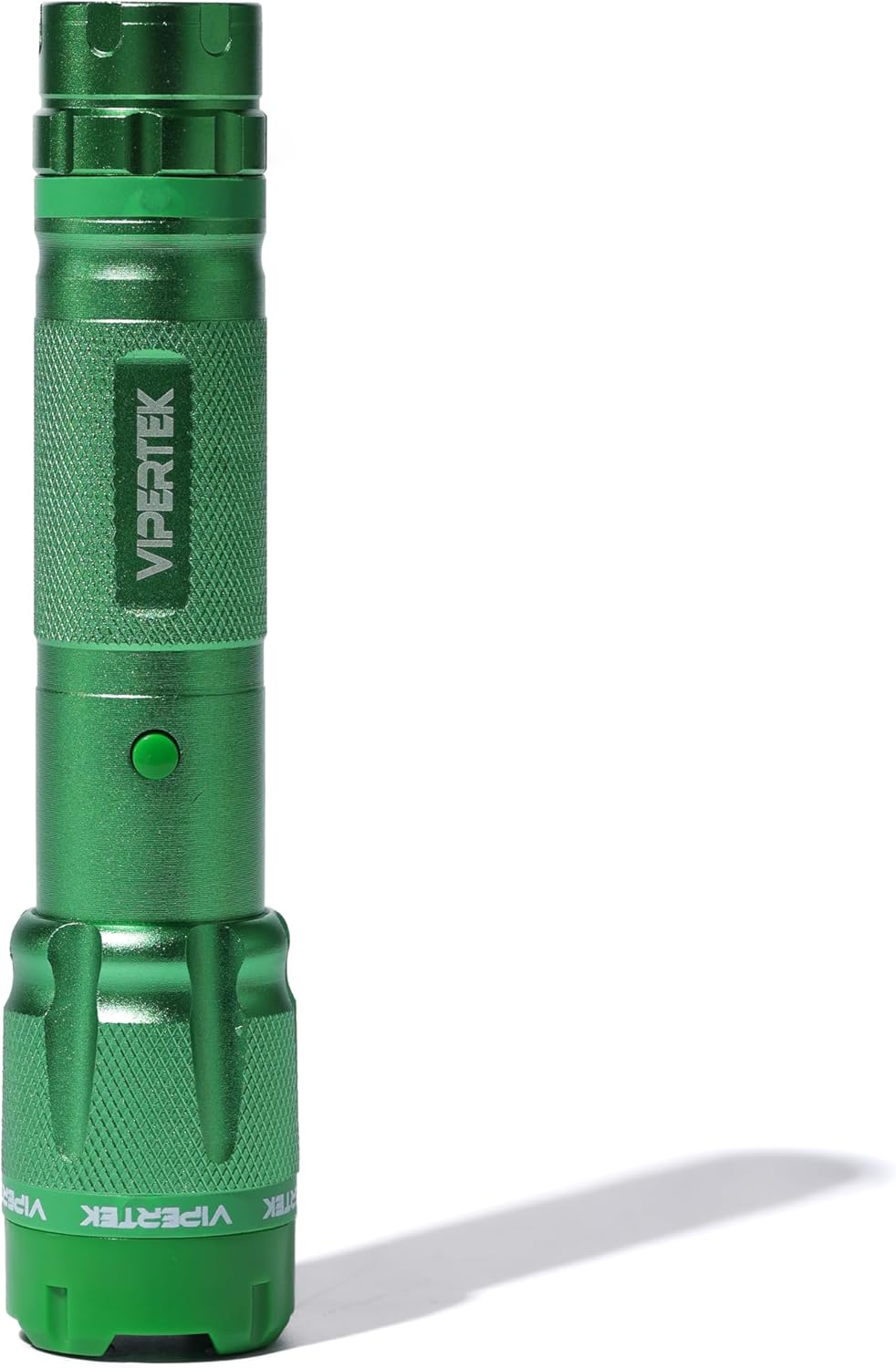 VIPERTEK VTS-T03 Aluminum Stun Gun for Self Defense Rechargeable with LED Flashlight, Green