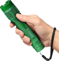 VIPERTEK VTS-T03 Aluminum Stun Gun for Self Defense Rechargeable with LED Flashlight, Green