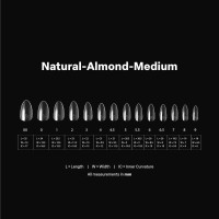 Apres Gel-X® Almond Box of Nail Tips | 280 Gel-X Tips, Soft Tips, 14 Sizes 00-9 | Half-sizes Included (Natural Almond Medium, 280 Count) Natural Almond Medium 280 Fl Oz (Pack of 1)