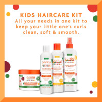 Cantu Care for Kids Haircare Regimen Set with Large Size Shampoo + Conditioner + Detangler + Leave-In Conditioner (Pack of 4)