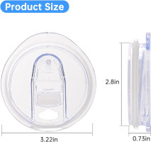 2 Pcs Replacement Lid Compatible with Stanley 24oz Classic Beer Stein, Clear Replacement Spill Proof Cup Lids with Sealing Silicone Ring, BPA-Free, Dishwasher Safe for Drinking Cup Cover