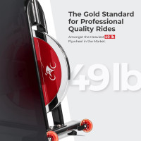 Sunny Health & Fitness Heavy-Duty Indoor Stationary Exercise Bike w/49 LB Flywheel & 275LB Capacity, 4-Way Adjustable Seat & Multi-Grip Handlebar for Cardio Training & Cycling workout at Home Classic 49LB Flywheel