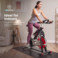 Sunny Health & Fitness Heavy-Duty Indoor Stationary Exercise Bike w/49 LB Flywheel & 275LB Capacity, 4-Way Adjustable Seat & Multi-Grip Handlebar for Cardio Training & Cycling workout at Home Classic 49LB Flywheel
