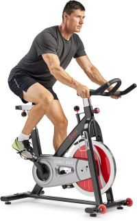 Sunny Health & Fitness Heavy-Duty Indoor Stationary Exercise Bike w/49 LB Flywheel & 275LB Capacity, 4-Way Adjustable Seat & Multi-Grip Handlebar for Cardio Training & Cycling workout at Home Classic 49LB Flywheel