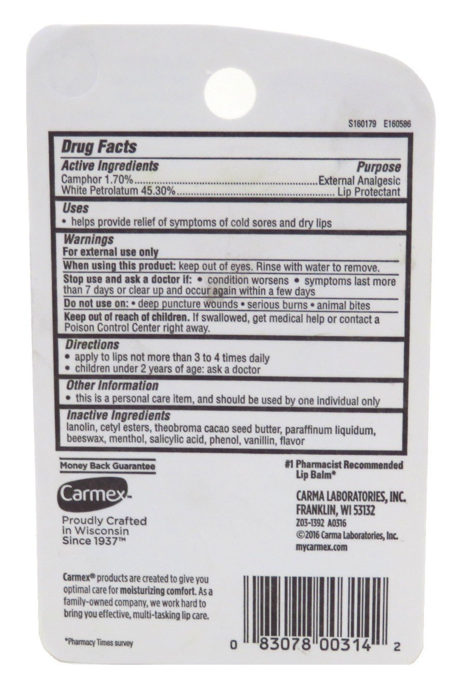 Carmex Lip Balm Tube Classic Medicated 0.35 Ounce 3 Count (10.3ml) 3 Count (Pack of 1)