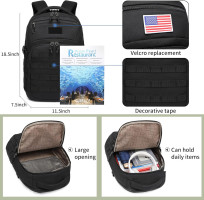 Wotony Military tactical backpack, backpack for men black small tactical assault bag 18.5 inch Black
