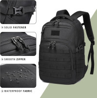 Wotony Military tactical backpack, backpack for men black small tactical assault bag 18.5 inch Black