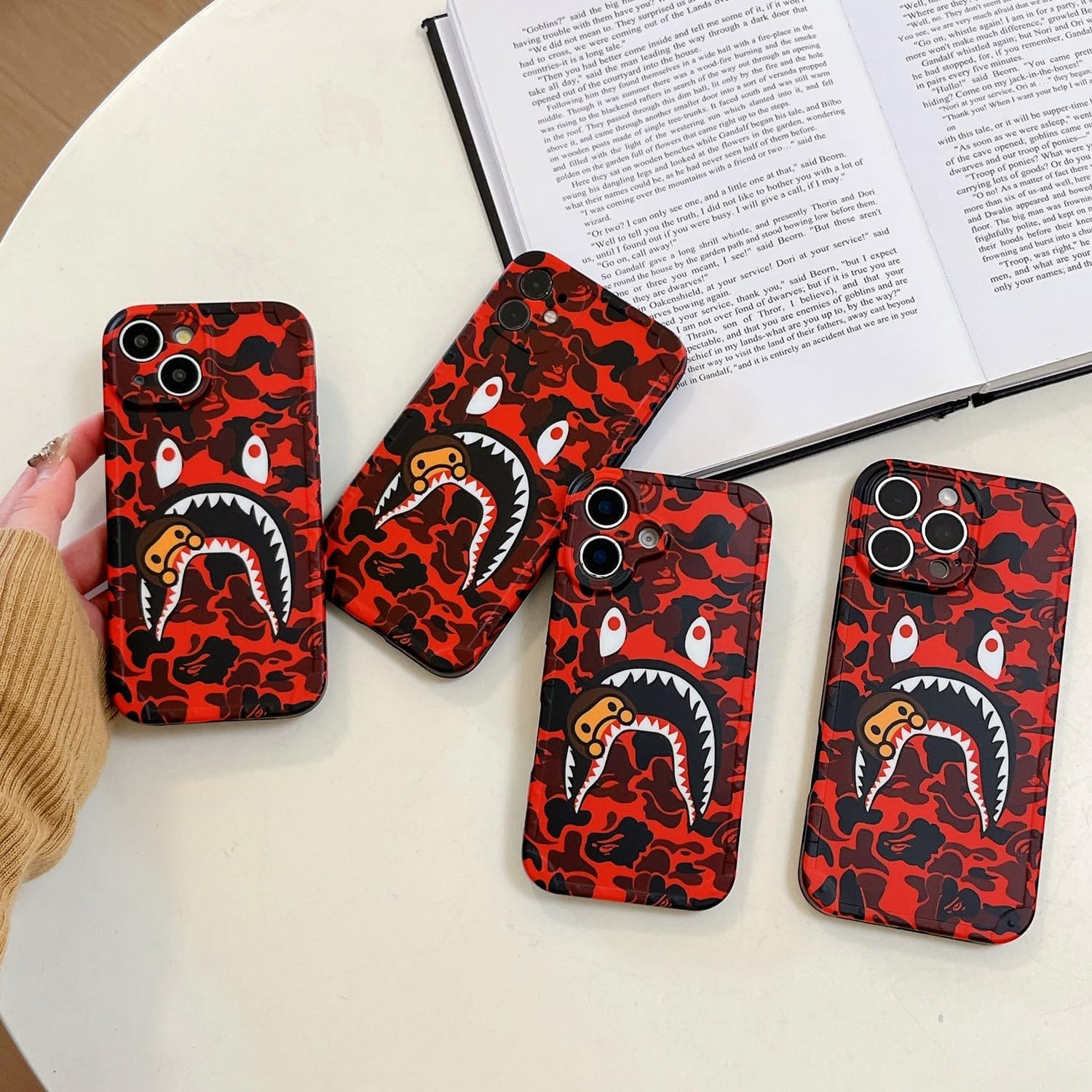 Hoolcase for iPhone 14 6.1 inch Soft Case for Red Shark Face/Shark Teeth Fans Kids Boys, Cartoon Cute Fun Shockproof TPU Protective Non-Slip 6.1 Inch Case for iPhone 14 (H-YU)