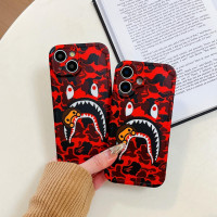 Hoolcase for iPhone 14 6.1 inch Soft Case for Red Shark Face/Shark Teeth Fans Kids Boys, Cartoon Cute Fun Shockproof TPU Protective Non-Slip 6.1 Inch Case for iPhone 14 (H-YU)