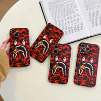 Hoolcase for iPhone 14 6.1 inch Soft Case for Red Shark Face/Shark Teeth Fans Kids Boys, Cartoon Cute Fun Shockproof TPU Protective Non-Slip 6.1 Inch Case for iPhone 14 (H-YU)