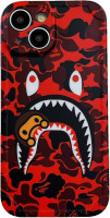 Hoolcase for iPhone 14 6.1 inch Soft Case for Red Shark Face/Shark Teeth Fans Kids Boys, Cartoon Cute Fun Shockproof TPU Protective Non-Slip 6.1 Inch Case for iPhone 14 (H-YU)