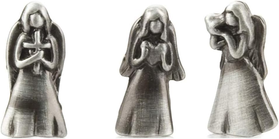 Ganz Angel Prayer Box Trinket - Triple Angels Charm Pewter