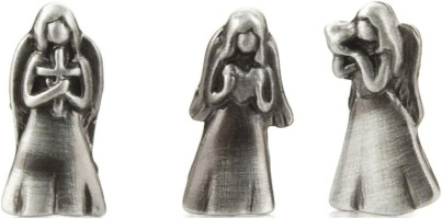 Ganz Angel Prayer Box Trinket - Triple Angels Charm Pewter