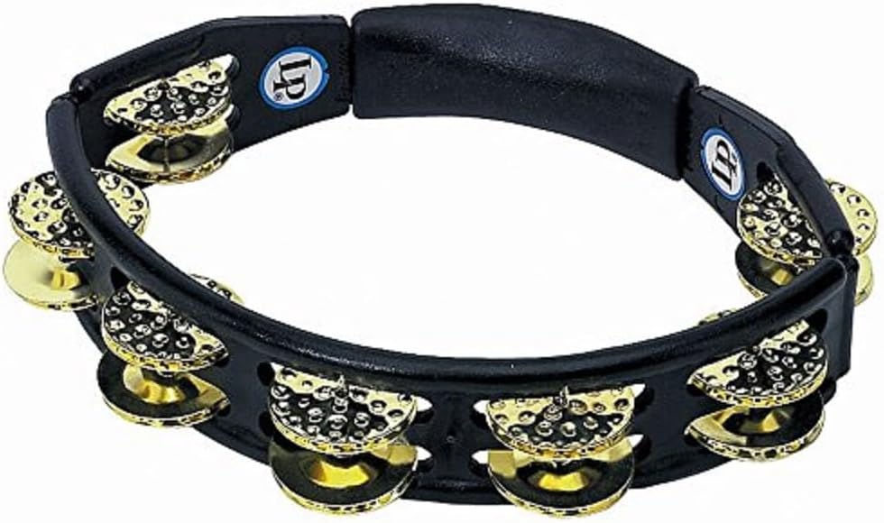 LP174 Cyclops, Dimpled Brass Jingles, Black, Hand Held Tambourine