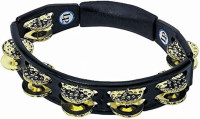 LP174 Cyclops, Dimpled Brass Jingles, Black, Hand Held Tambourine