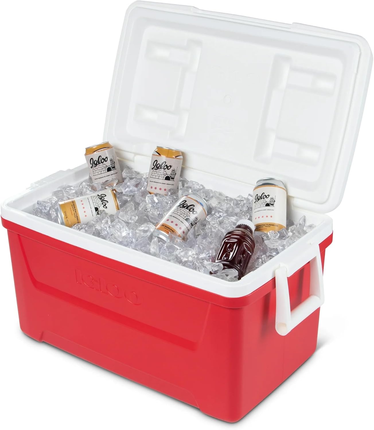 Igloos 48 QT Laguna Ice Chest Cooler – Heavy-Duty Portable Cooler w/Airtight Lid, Built-in Cup Holders & Tie-Down Slots – Ideal for Camping, Beach, Tailgating & Outdoor Adventures
