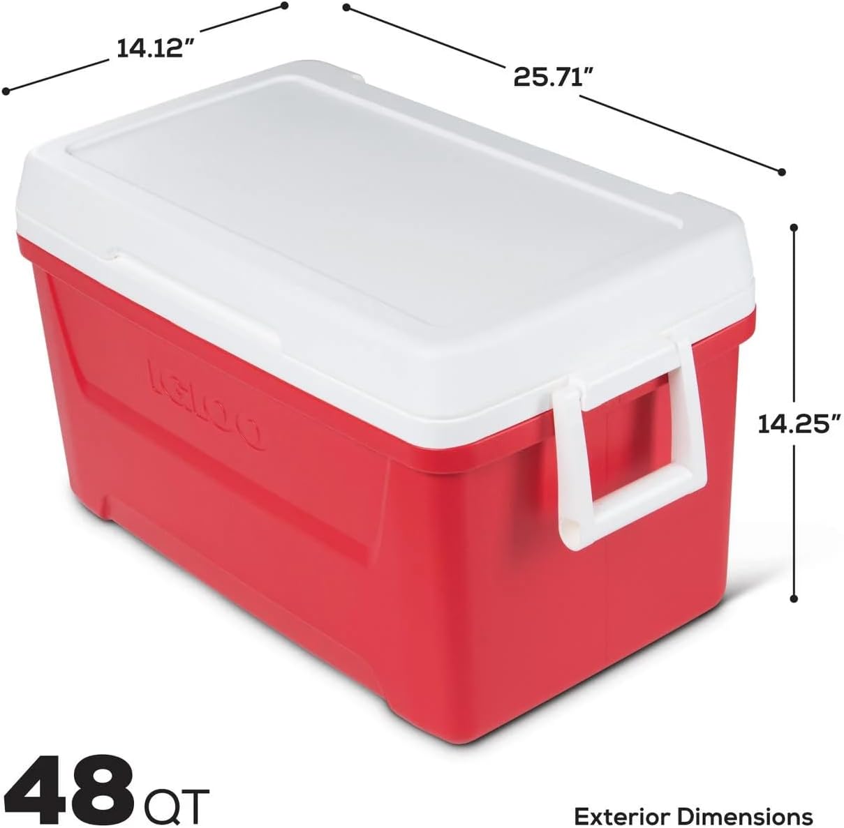 Igloos 48 QT Laguna Ice Chest Cooler – Heavy-Duty Portable Cooler w/Airtight Lid, Built-in Cup Holders & Tie-Down Slots – Ideal for Camping, Beach, Tailgating & Outdoor Adventures