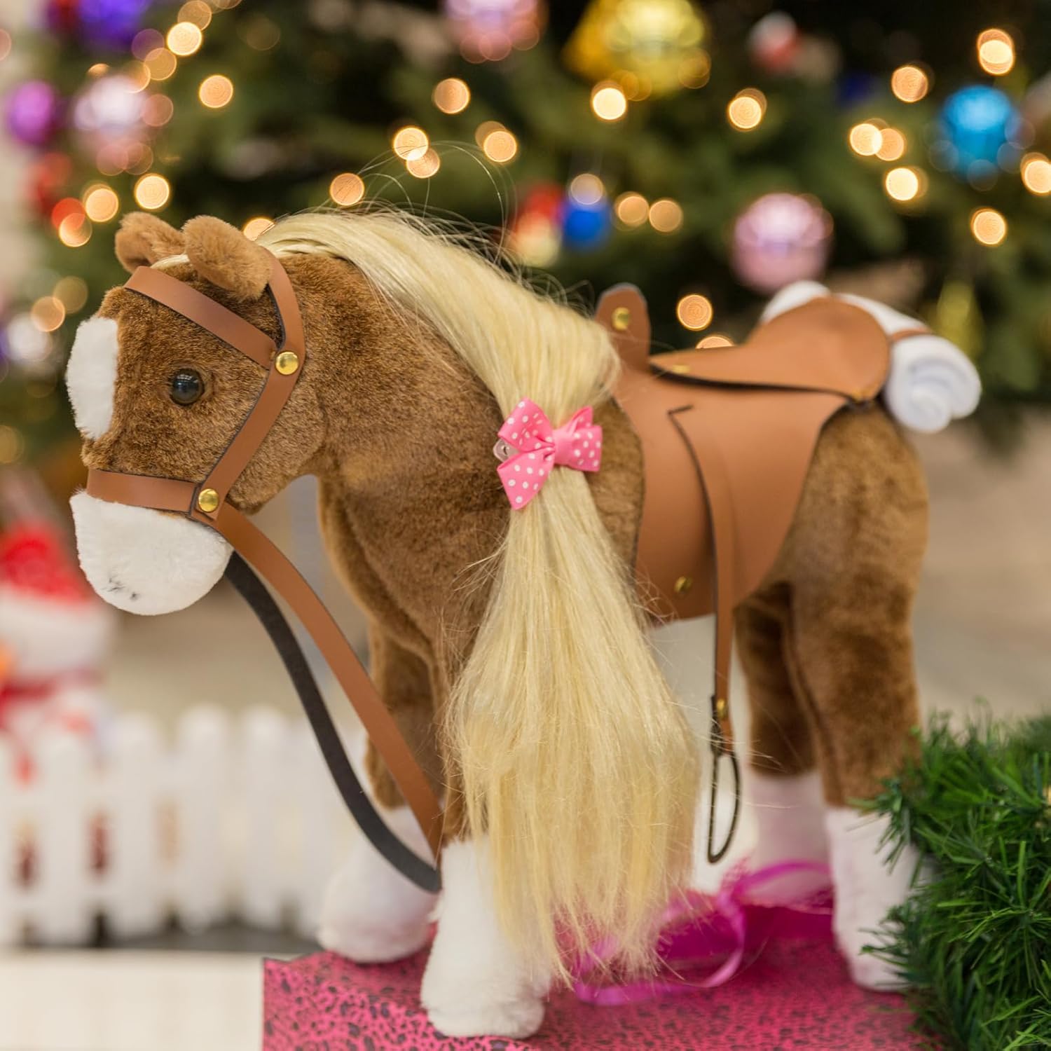 HollyHOME Horse Stuffed Animal Cute Pony Plush Pretend Play Horse Toys for Girls 11 inches Brown