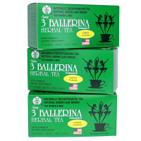 3 BALLERINA TEA DIETERS DRINK EXTRA STRENGH LEMON FLAVOR (3 boxes, 18 tea bags , 1.88 oz ）