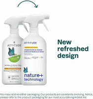ATTITUDE Window and Mirror Cleaner, EWG Verified, Plant- and Mineral-Based Ingredients, Vegan and Cruelty-free Household Products, Citrus Zest, 27.1 Fl Oz 27.1 Fl Oz (Pack of 1)