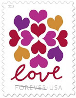 USPS Hearts Blossom Love Forever Stamps - Wedding, Celebration, Graduation (2 Sheets, 40 Stamps) 2019 : Office Products