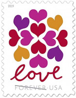 USPS Hearts Blossom Love Forever Stamps - Wedding, Celebration, Graduation (2 Sheets, 40 Stamps) 2019 : Office Products