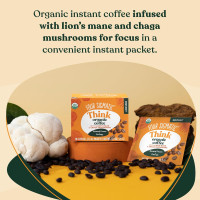 Four Sigmatic Mushroom Mix Coffee Lion's Mane | Think | Pack of 3 (30 Packets Total) Think w/ Lion's Mane 0.09 Ounce (Pack of 30)