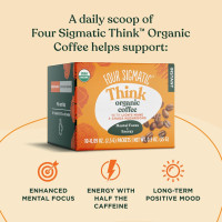 Four Sigmatic Mushroom Mix Coffee Lion's Mane | Think | Pack of 3 (30 Packets Total) Think w/ Lion's Mane 0.09 Ounce (Pack of 30)