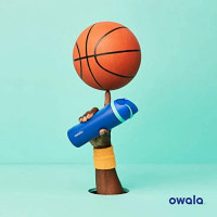 Owala FreeSip Insulated Stainless-Steel Water Bottle with Locking Push-Button Lid, 32-Ounce, Shy Marshmallow: Kitchen & Dining
