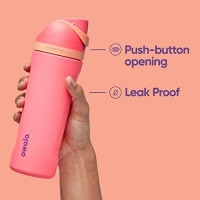 Owala FreeSip Insulated Stainless-Steel Water Bottle with Locking Push-Button Lid, 32-Ounce, Shy Marshmallow: Kitchen & Dining