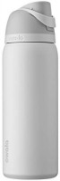 Owala FreeSip Insulated Stainless-Steel Water Bottle with Locking Push-Button Lid, 32-Ounce, Shy Marshmallow: Kitchen & Dining