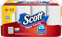 Scott Paper Towels, Choose-A-Sheet - 12 Mega Rolls = 22 Regular Rolls (102 Sheets Per Roll) White 12 Count (Pack of 1)