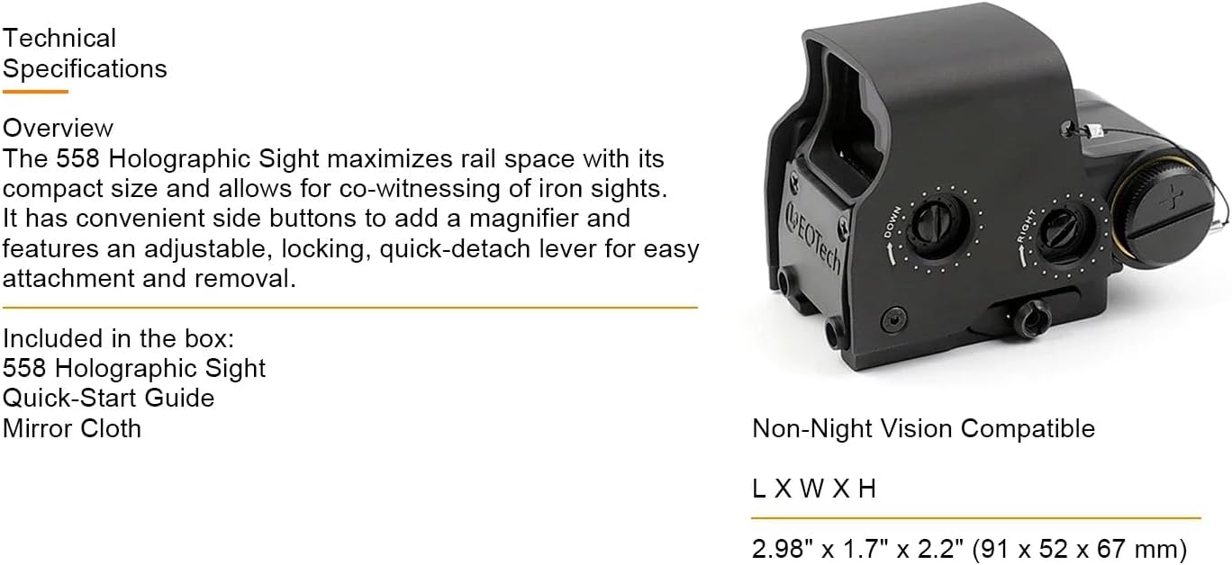 558 Metal Holographic Red/Green Dot Sight Scope +Quick Release