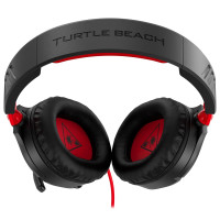 Turtle Beach Recon 70 Multiplatform Gaming Headset for Xbox Series X|S, Xbox One, PS5, PS4, PC & Mobile w/ 3.5mm Wired Connection - Flip-to-Mute Mic, 40mm Speakers, Lightweight Design, Black Black/Red