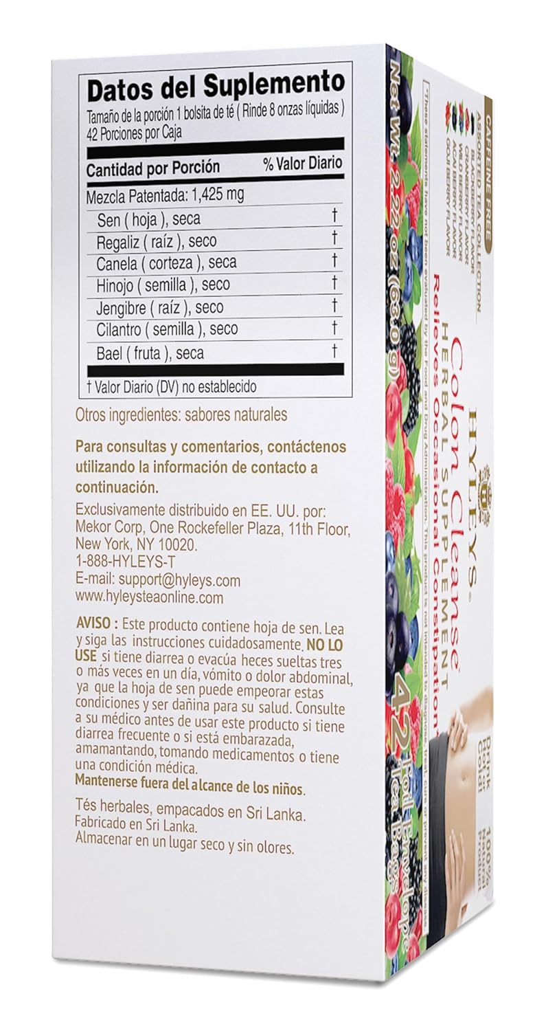 Hyleys Colon Cleanse Tea Assorted Flavors - 42 Tea Bags (1 Pack) Assorted 42 Ct 42 Count (Pack of 1)