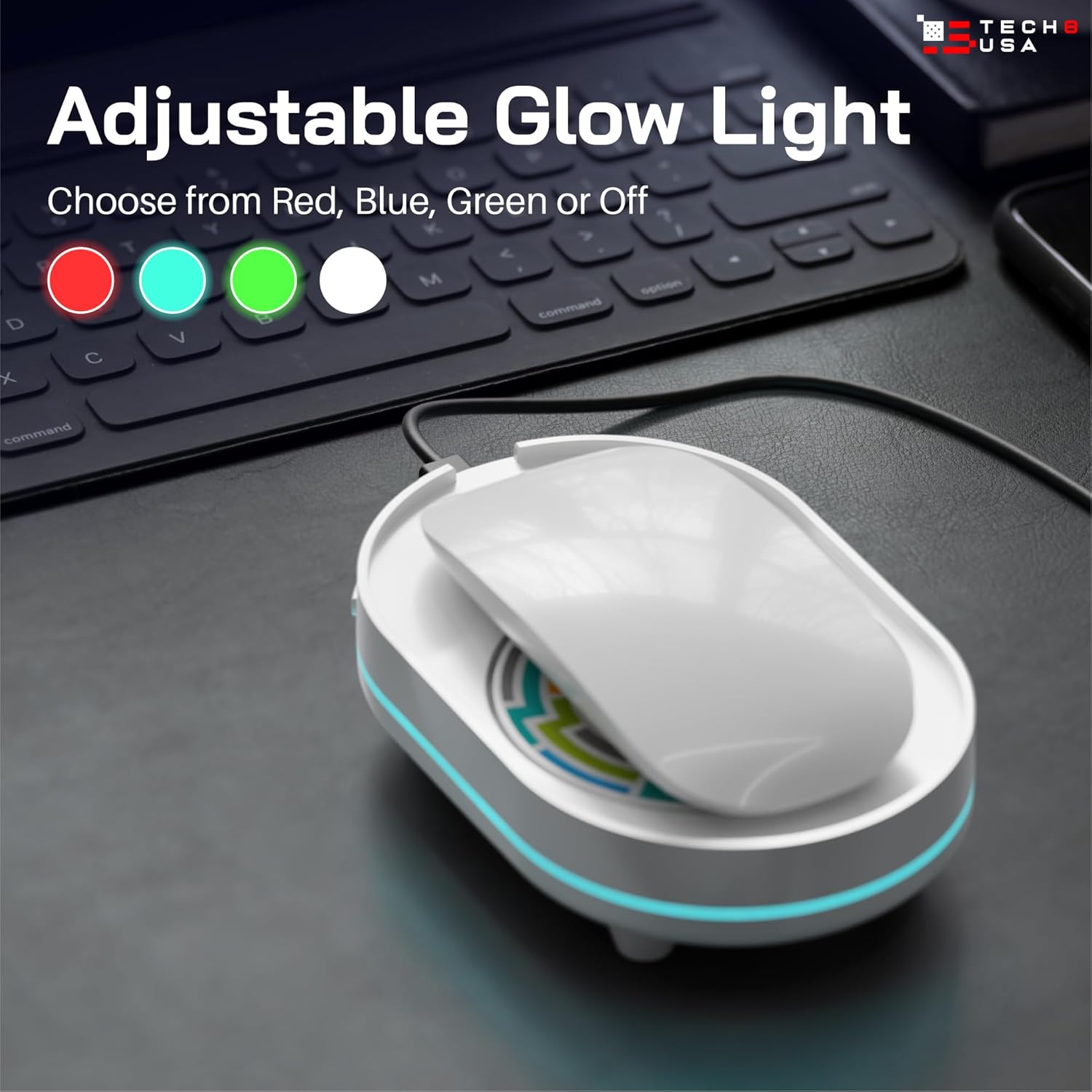 TECH8 USA Mouse Mover Device, Undetectable Mouse Jiggler for Laptops, PC, No Software, Random Movement, Patented, Designed, Engineered, Packaged in USA - 3D Hologram Glass 3D Hologram- Glass