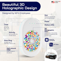 TECH8 USA Mouse Mover Device, Undetectable Mouse Jiggler for Laptops, PC, No Software, Random Movement, Patented, Designed, Engineered, Packaged in USA - 3D Hologram Glass 3D Hologram- Glass
