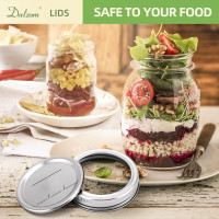 Dalzom® 48Pcs Canning Lids with Rings Regular Mouth, Premium Mason Jar Lids with Bands/Rings for Ball, Kerr Jars - Food Grade Material, 100% Fit & Airtight for Regular Mouth Mason Jars 24Lids + 24Rings for Regular Mouth Jar