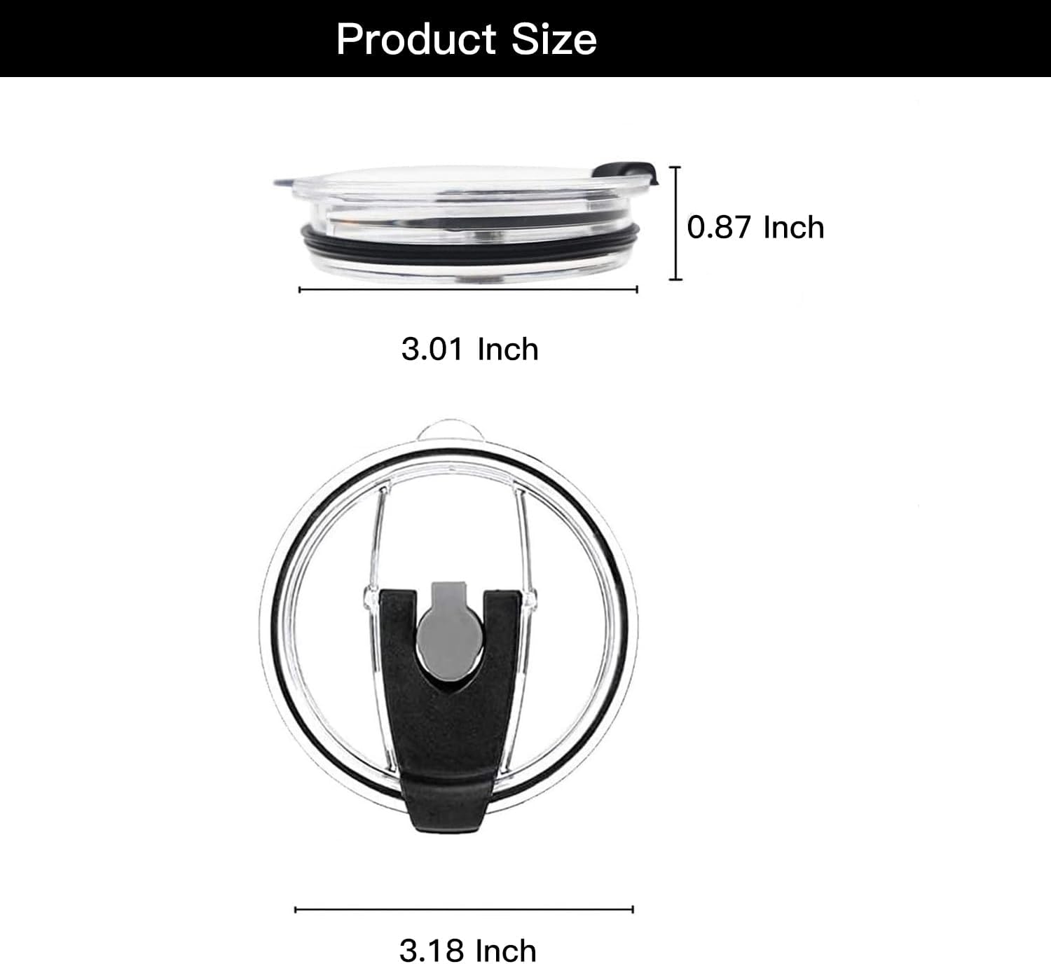 2Pack Replacement Lid Compatible with Stanley 24oz Classic Beer Stein, Spill Proof Cup Lids for Stanley 24oz Stainless Steel Beer Mugs, BPA-Free