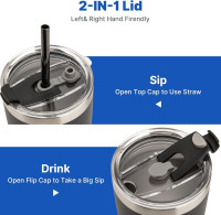 2Pack Replacement Lid Compatible with Stanley 24oz Classic Beer Stein, Spill Proof Cup Lids for Stanley 24oz Stainless Steel Beer Mugs, BPA-Free