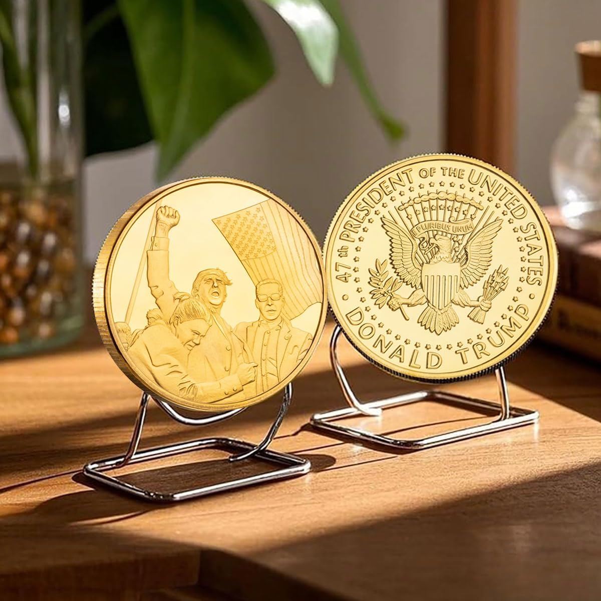 Donald Trump Fighting for America Coin,Trump Never Surrender Coin, Trump Collectibles Assassinated Shooting Coins, Trump Gifts Medals Home Decoration