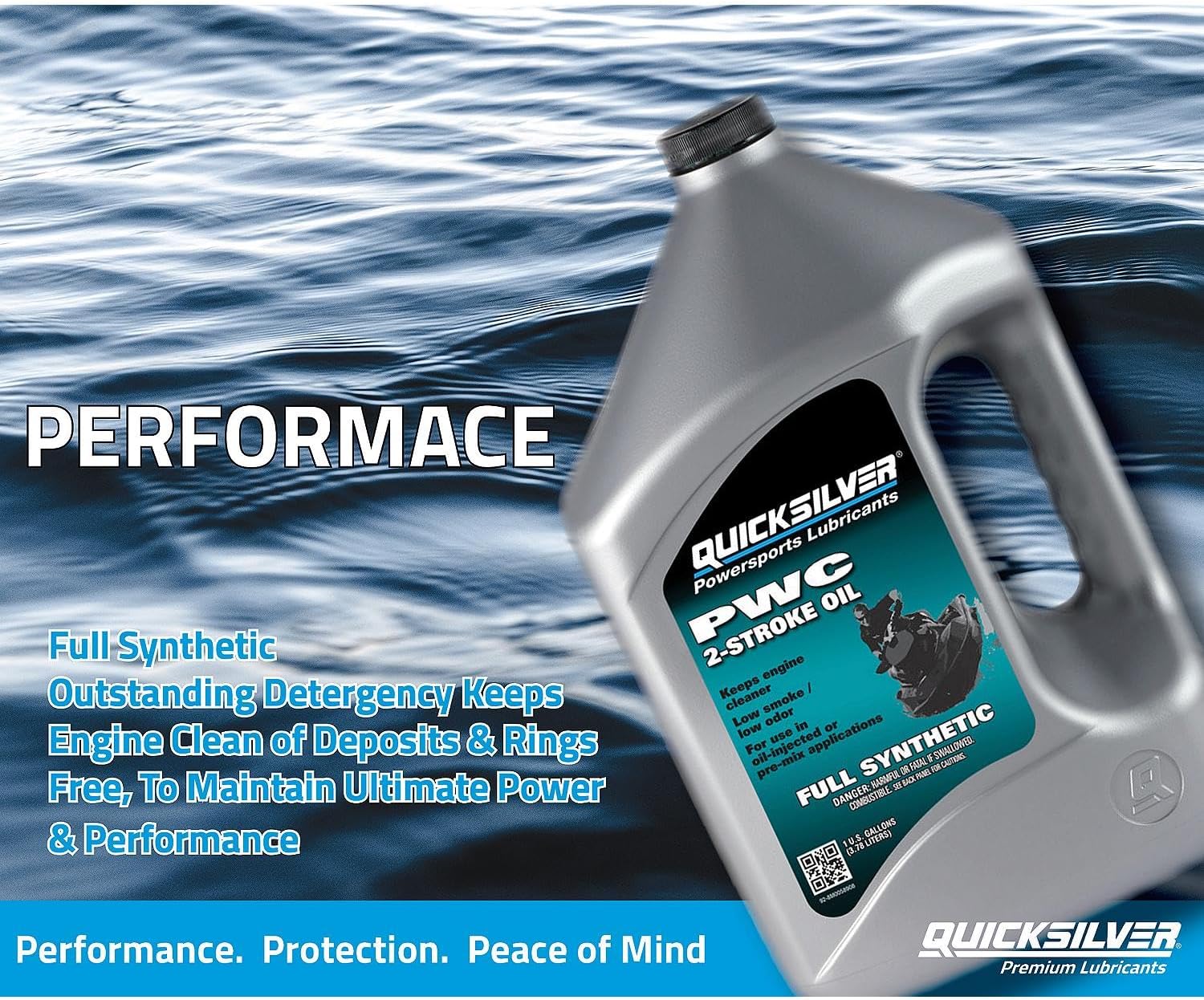 Quicksilver Full Synthetic 2-Stroke PWC Marine Engine Oil 1 Gallon