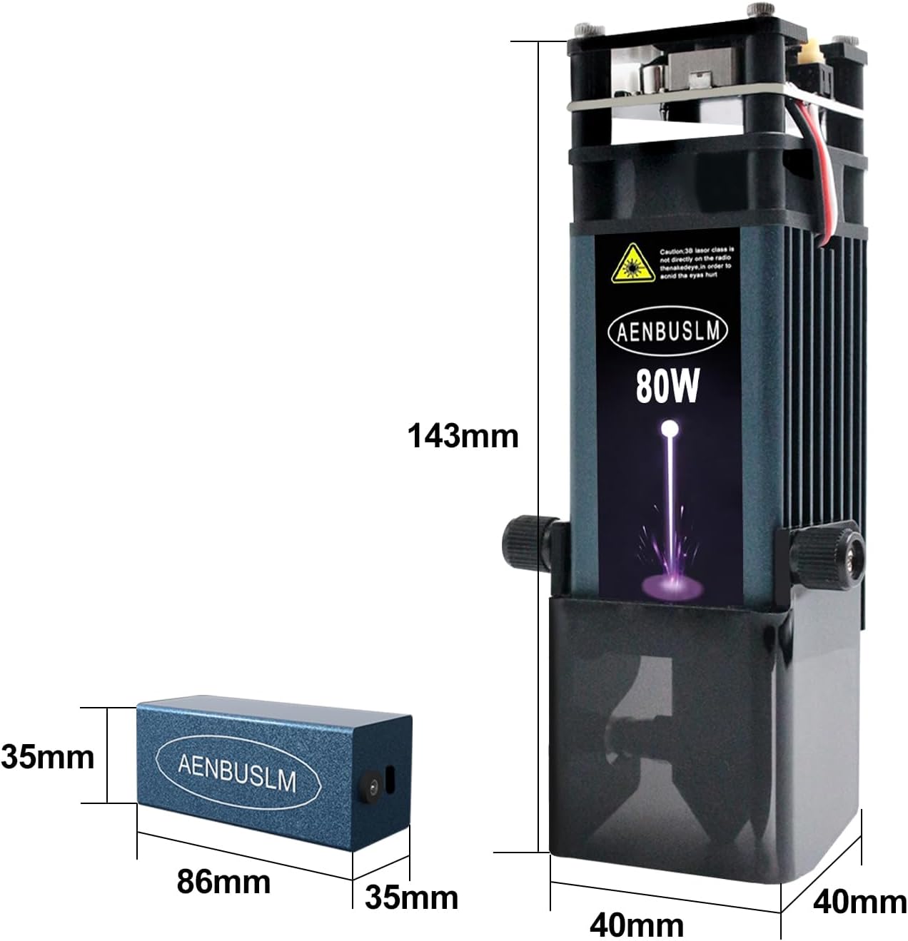 AENBUSLM Laser Module with Air Assit,80W Laser Module for Laser Cutter & Laser Engraver Machine,10W Output Power,Built in FAC,Double Ultra-Fine Compressed Spot CNC Carving DIY Laser Master - Class 4