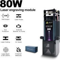 AENBUSLM Laser Module with Air Assit,80W Laser Module for Laser Cutter & Laser Engraver Machine,10W Output Power,Built in FAC,Double Ultra-Fine Compressed Spot CNC Carving DIY Laser Master - Class 4