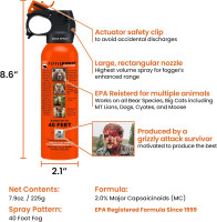 UDAP Pepper Power 12VHP Safety Orange Bear Spray Self Defense Deterrent with Hip Holster and Belt for Camping, Hiking, Fishing, Powerful Blast Pattern, 30 feet Fog Barrier, 7.9 oz