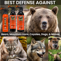 UDAP Pepper Power 12VHP Safety Orange Bear Spray Self Defense Deterrent with Hip Holster and Belt for Camping, Hiking, Fishing, Powerful Blast Pattern, 30 feet Fog Barrier, 7.9 oz