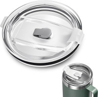 Replacement Lid Compatible with Stanley Camp Mug 24 oz, Spill Proof Mug Cup Lids with Sealing Silicone Ring, BPA-Free, Dishwasher Safe for Drinking Cup Cover, Clear