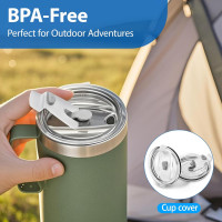 Replacement Lid Compatible with Stanley Camp Mug 24 oz, Spill Proof Mug Cup Lids with Sealing Silicone Ring, BPA-Free, Dishwasher Safe for Drinking Cup Cover, Clear