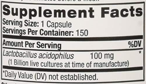 Natrol Acidophilus Probiotic - 100 mg - 150 Capsules (Pack of 12)