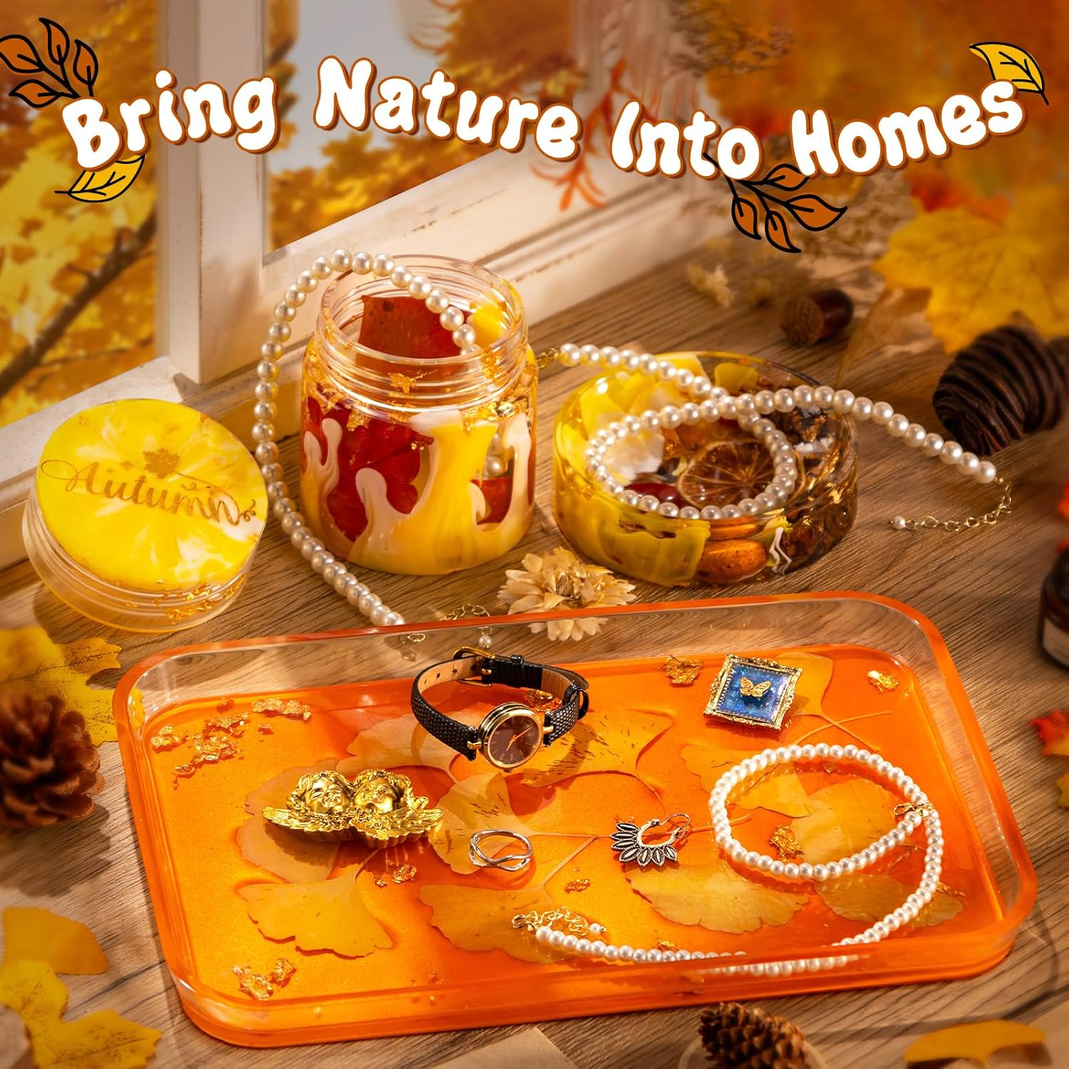 LET'S RESIN Tray Molds, Jar Silicone Molds with Lid, Resin Molds for Epoxy Resin, Silicone Molds Kits for DIY Art Furniture Dtorage and Decoration, Festival Gifts Rolling Tray Molds Set